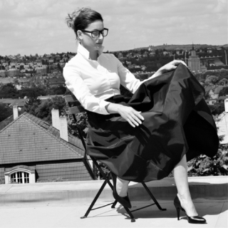 ALYS černá/ stříbrná sukně TAFT