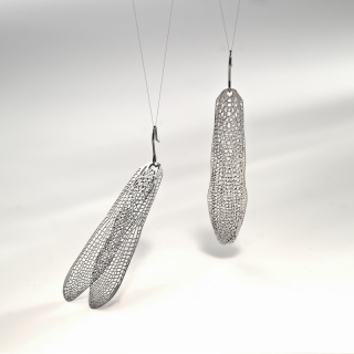 MICHAELA GORCOVÁ Naušnice Vážky dvě křídla nerez